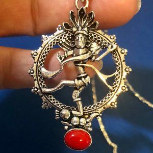 All Handmade one of a kind Red Coral Gemstone 925 Sterling Silver Necklace.